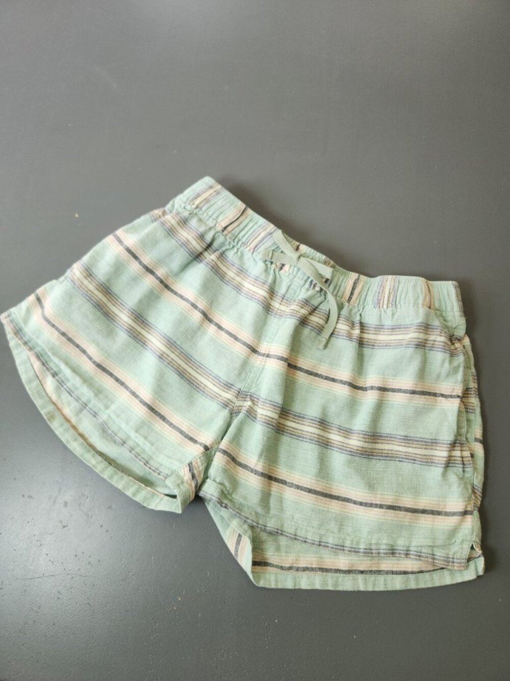 Patagonia Women's S Island Hemp Baggies Shorts 3" Inseam Tarkine Stripe Green